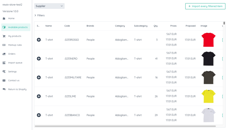 RewixSync how to import a product