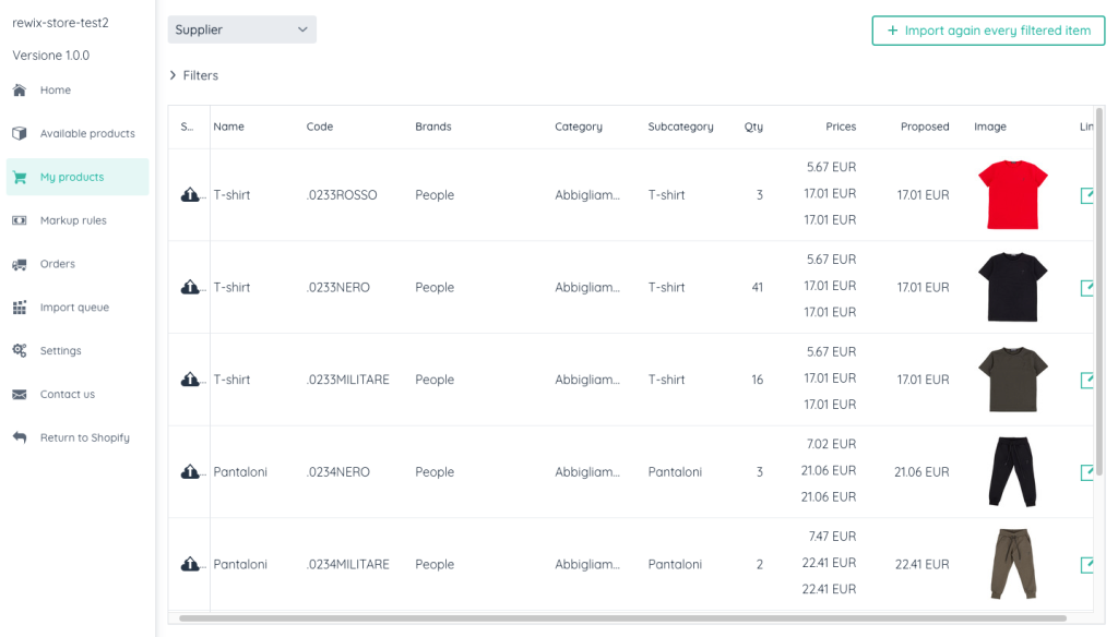 RewixSync - My products